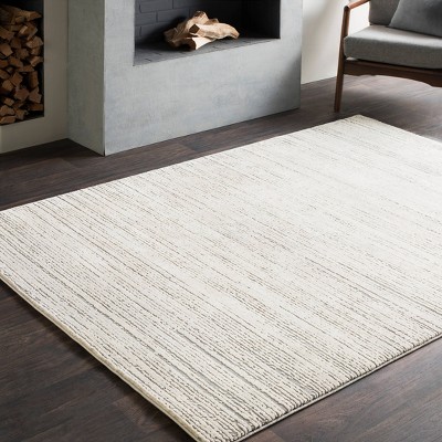 Emma Modern Gray Striped Wool-Blend 7'10" x 10'2" Area Rug