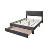 Royal Hampton Full Bed w Drawer, Dark Gray Corduroy Upholstery, Foam Headboard - 3 of 4