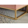 Okak 58.6" Velvet Storage Ottoman Bench with Tufted Button Upholstered Metal Base Footrest Stool Bed Bench for Entryway Bedroom, Pink - 3 of 4