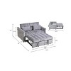 PexFix 3 in 1 Convertible Sleeper Sofa Bed Pull Out Couch Adjustable Backrest Velvet Loveseat Futon Sofa with Pillows for Living Room Apartment Gray - 4 of 4