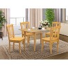 5-Piece Natural Oak Finish Solid Wood Top - Dining Room Set  - Seats-4 - 2 of 4