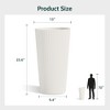 AZL1 Life Concept Planters City Flora Stylish 2Pcs Ribbed Plastic Tall Planters Ideal for Contemporary Design Fans and Gardeners, White, 13"*13"*23.6" - 3 of 4