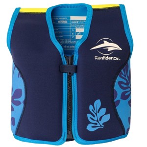 Konfidence Learn to Swim Buoyancy Jacket in Blue Palm - 1 of 4