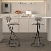 KWPZQEB Round Bar Stools Set of 2 with S-shaped Metal frame, Tall Bar Stools with Upholstered & Back, Kitchen Bar stools for Kitchen Island, Pub, Cafe - 4 of 4