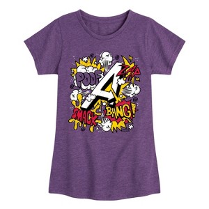 Girls' - Marvel - Avengers Scribble Doodles Fitted Short Sleeve Graphic T-Shirt - 1 of 4