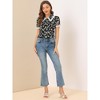 INSPIRE CHIC Women's Peter Pan Collar Lace Trim Embroidered Casual Floral Blouse - 3 of 4
