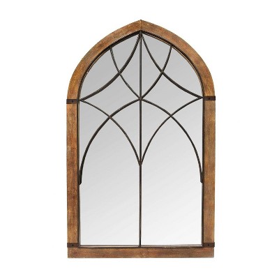 24.02" x 40" Augusta Cathedral Mirror Brown/Bronze - Stratton Home Décor