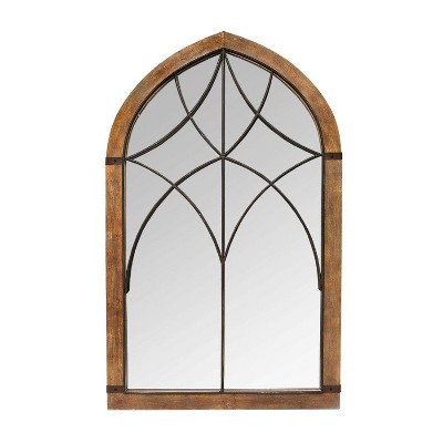 24.02" x 40" Augusta Cathedral Mirror Brown/Bronze - Stratton Home Décor