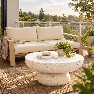 Christopher Knight Home Zviad 2 Piece Modern Patio Chat Set with Acacia ...