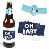 Big Dot of Happiness Boy Special Delivery - Blue It's A Boy Stork Baby Shower Decorations for Women & Men - 6 Beer Bottle Label Stickers & 1 Carrier - 3 of 4