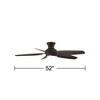 52" Casa Vieja Modern Industrial Hugger Indoor Outdoor Ceiling Fan with LED Light Remote Control Bronze Damp Rated for Patio Exterior House Home Porch - 4 of 4
