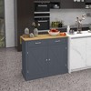 NicBex Mobile Kitchen Island Cart Morden Kitchen Carts on Wheels with Storage, 2 Cabinets Doors and 2 Drawer for Kitchen - 4 of 4