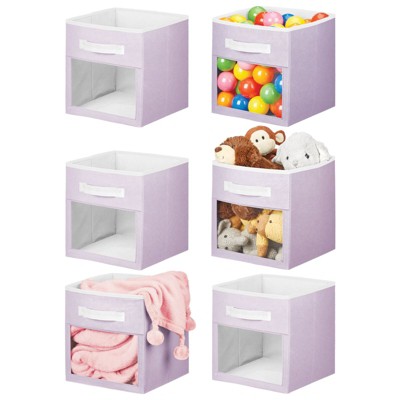 mDesign Fabric Baby Nursery Storage Cube with Front Window