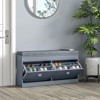 SKRAN Modern Shoe Rack Bench for Entryway, Storage Organizer with Cushion, 2 Drawers, Adjustable Shelf, Holds 8 Pairs, Gray - 2 of 4