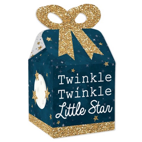 Big Dot Of Happiness Twinkle Twinkle Little Star Square Favor Gift Boxes Baby Shower Or Birthday Party Bow Boxes Set Of 12 Target