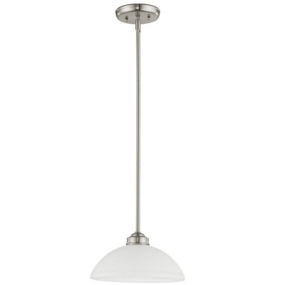 Somerset Brushed Nickel Mini Pendant with Satin Glass
