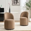 Set of 2 Modern Swivel Barrel Dining Chairs,Velvet Upholstered Accent Chairs,360° Round Armless Chair for Kitchen or Vanity-Coolbibila - 2 of 4