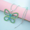 Butterfly Choker Necklace - Large 2.5" X 3" Sparkly Green Butterfly Pendant for Women, Elegant Costume Jewelry - 4 of 4