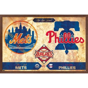 Trends International MLB Rivalries - New York Mets vs Philadelphia Phillies Framed Wall Poster Prints - 1 of 4