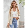 Womens Casual Blazer Lightweight Open Front Business Suit Jacket Long Sleeve Button Work Office Blazers with Pocket - 3 of 4