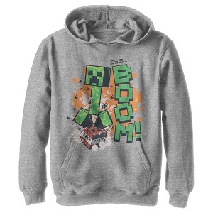 Boy's Minecraft Creeper Boom Pull Over Hoodie - 1 of 4