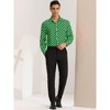 Lars Amadeus Men's Button Down Long Sleeves Casual Polka Dots Print Shirts - 3 of 4