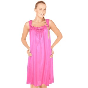 JEFFRICO Womens Sleeveless Nightgowns Sleepwear Soft Pajama Dress Nightshirts - 1 of 4