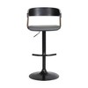 HomeRoots Gray and Black Faux Leather with Metal Swivel Adjustable Height Bar Chair - 4 of 4