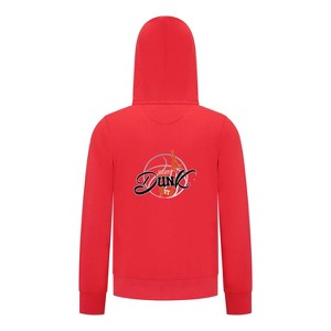 Everyday Kids Just Dunk It Basketball Zip Up Hoodie – Slam Dunk Graphic Sweatshirt - 1 of 4