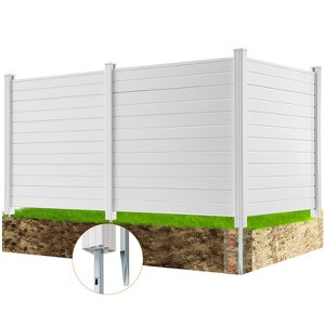 VEVOR Outdoor Privacy Screens, 50" W x 50" H Air Conditioner Fence, Pool Equipment Enclosure, Horizontal Vinyl Privacy Fence - 1 of 4
