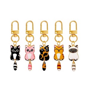 Wrapables Cute Cats Keychain, Bag Charm Accessory for Purse Handbag Backpack (Set of 5) - 1 of 4