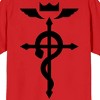 Full Metal Alchemist Brotherhood Logo & Symbol Crew Neck Short Sleeve Red Men's T-shirt - 4 of 4