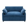 Oversized Chenille Upholstered Sofa Chair with Deep Seat and 2 Throw Pillows, Modern Accent Furniture for Living Room or Lounge-The Pop Home - 3 of 4