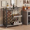 Whizmax Bar Cart, 3 Tier Bar Carts for The Home, Rolling Bar Cart with Wheels, Drink Cart with Wine Rack & Wine Glass Holder Up to 24 for Kitchen - 2 of 4