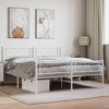 vidaXL Modern Metal Bed Frame with Supportive Slats, Headboard, Footboard - 2 of 4