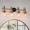 LNC Auisre Polished Gold and Seeded Glass Modern/Contemporary Vanity Lights,1 Light/ 2 Light/3 Light/4 Light - 2 of 4