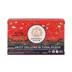 Natural Catch Spicy Chili Flavor Yellowfin Tuna Filets In Organic Extra Virgin Olive Oil - 4.4 oz - 1 of 3