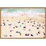 23" x 16" Seaside 1 Beach by Carina Okula Framed Canvas Wall Art - Amanti Art