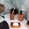 Evideco French Home Goods Acacia Soap Dish Cup Dispenser Tray - 2 of 4