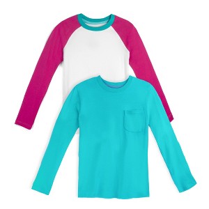 Mightly Girls 2pk Fair Trade Organic Cotton Long Sleeve T-Shirts - 1 of 3
