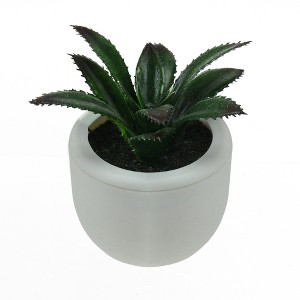 Northlight 3.5" Succulent Artificial Potted Plant Table Top Decoration - Green/White - 1 of 2