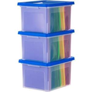 IRIS USA 44Qt Plastic File Box, Stackable Nestable, Pearl, 4Pk - 1 of 4