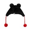 Disney Mickey Mouse-Inspired Black Plush Laplander Beanie - image 3 of 4