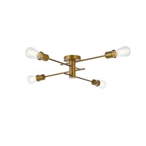 Elegant Lighting Xavier 4 lights flush mount in brass - 1 of 4