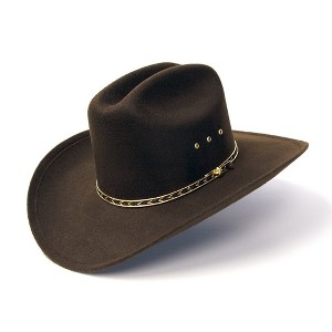 Western Express Brown Felt Finish Western Cattleman Hat - 1 of 4
