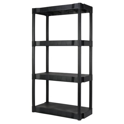 LunaLulinlk Black Plastic 4-Tier 56.2" H x 30"" W x 13.8" D
