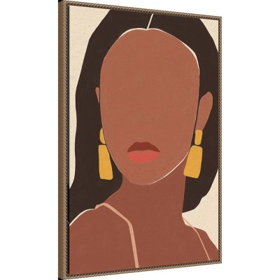 Sun Kissed Woman II Beaded Bronze Framed Canvas Wall Art