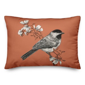 Creative Products Orange Chickadee and Flowers 14x20 Indoor / Outdoor Pillow - 1 of 4