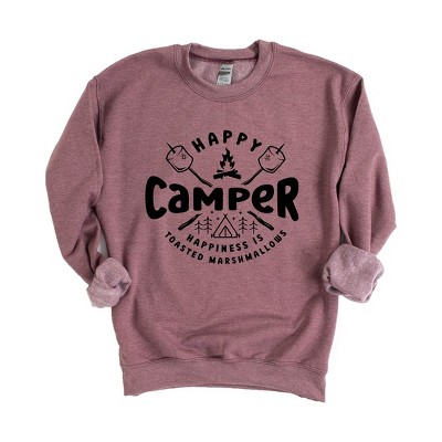 Simply Sage Market Women's Graphic Sweatshirt Happy Camper Toasted Marshmallow