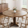47″ Round Dining Table for 4–6, Black Wood Kitchen Table with 1.18″ Thick MDF Top, Solid Wood Legs & Adjustable Foot Pads (Table Only) - 4 of 4